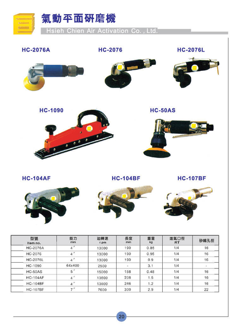 Pneumatic surface grinder
