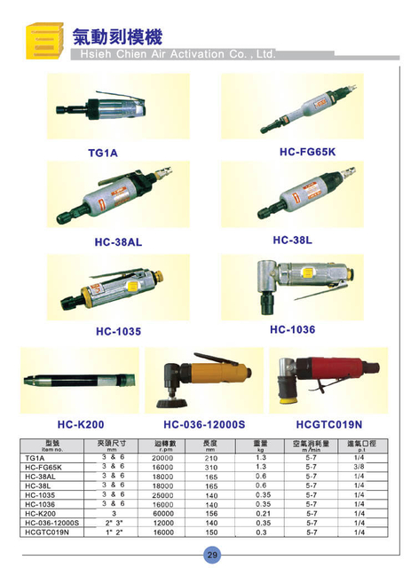 Pneumatic engraving machine 2