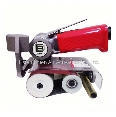 Pneumatic abrasive cloth belt machine